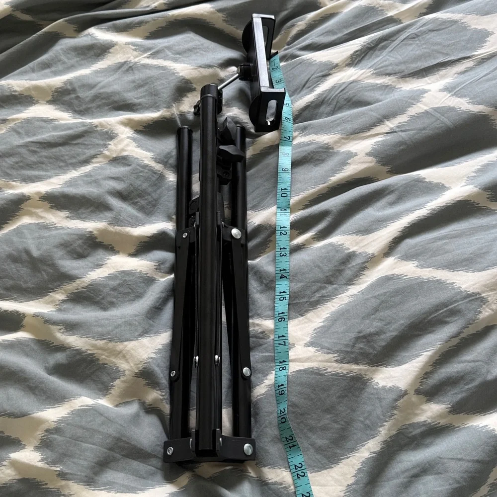 Foldable Black Tripod Stand with Phone Mount